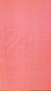 Bright Peach Banaras Silk Saree with Vertical Stripes