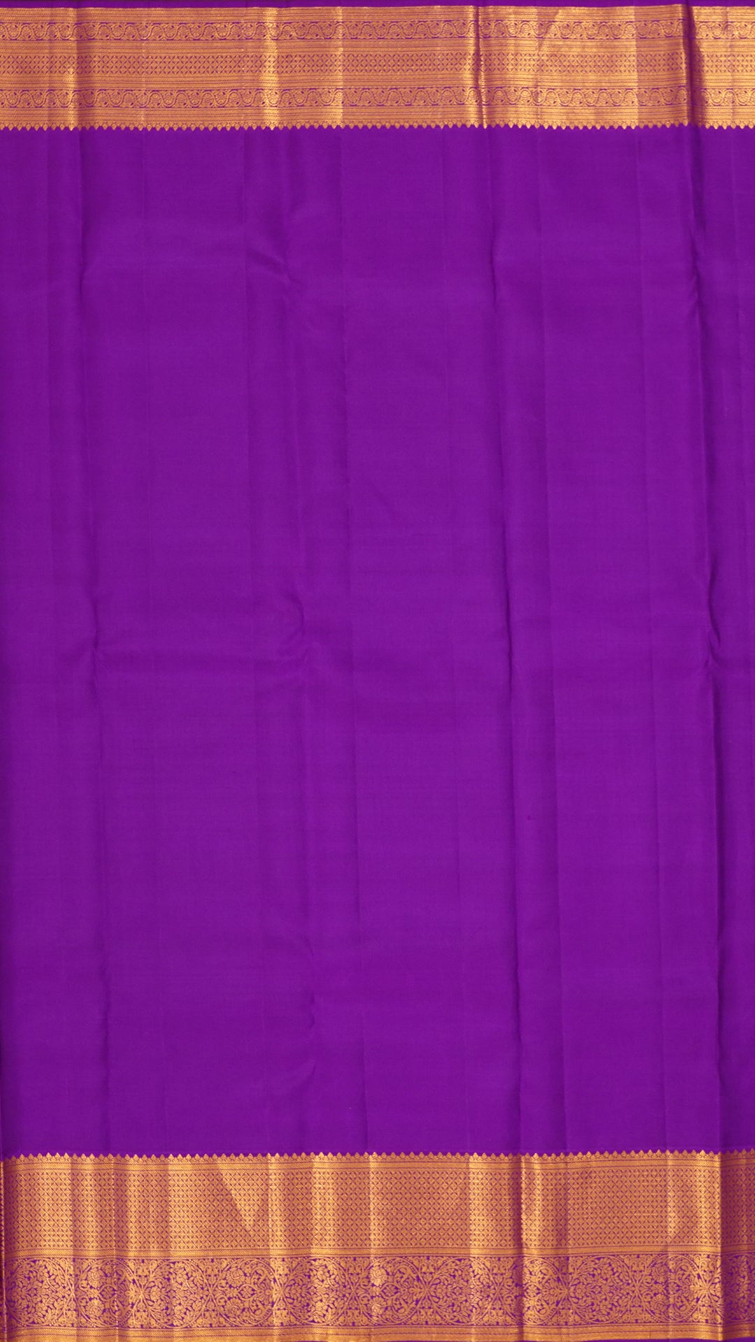 Light Blue Kanchipuram Silk Saree with Silver Butta and Purple Border