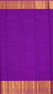 Light Blue Kanchipuram Silk Saree with Silver Butta and Purple Border