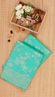Sea Green Banaras Saree with Elegant Brocade Design