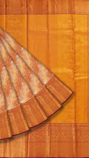 Elegant Kanchi Pattu Silk Saree in Dual Shade with Dark Purple Contrast