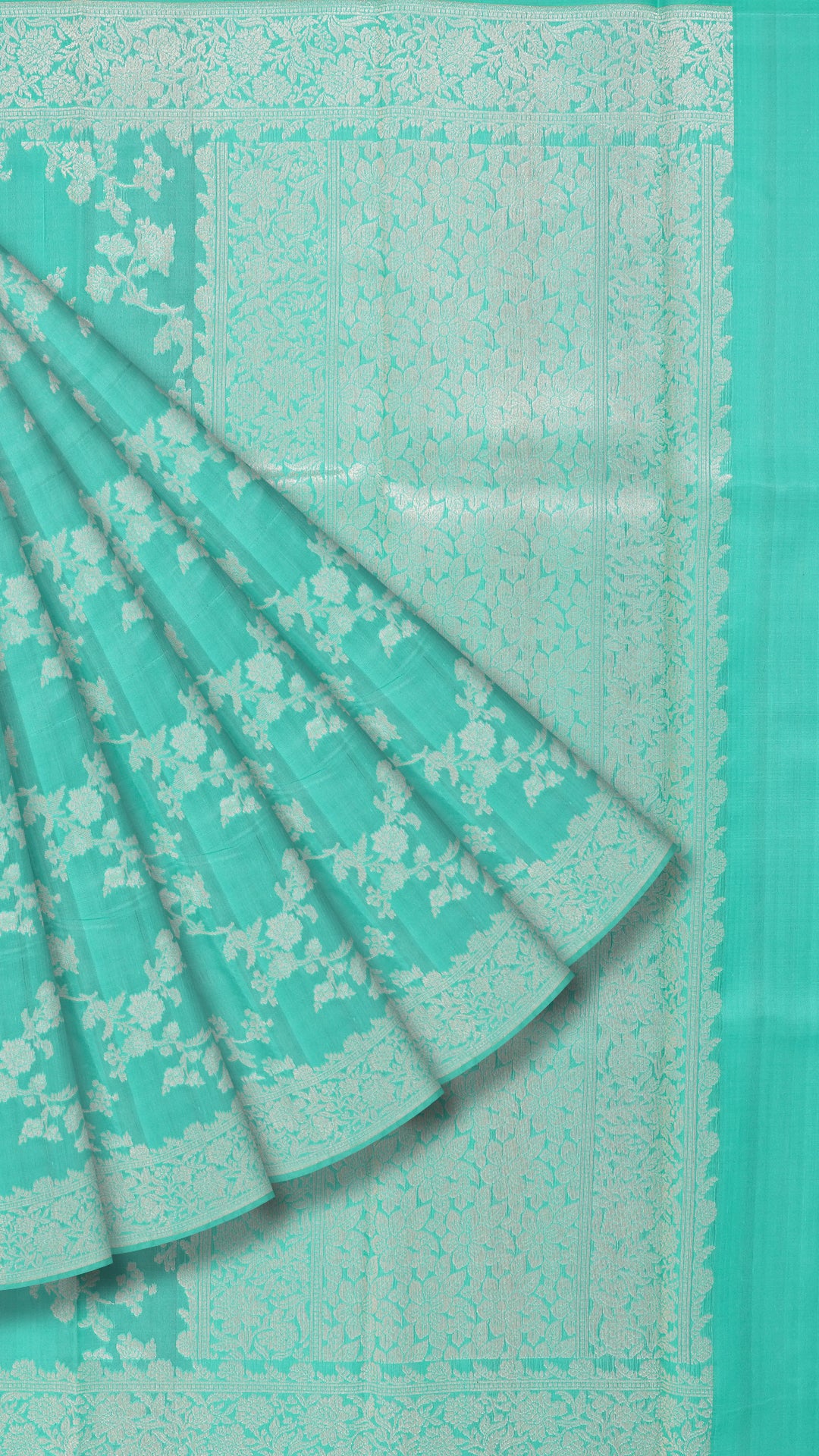 Sea Green Banaras Saree with Elegant Brocade Design
