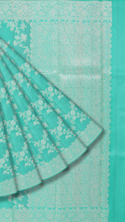 Sea Green Banaras Saree with Elegant Brocade Design