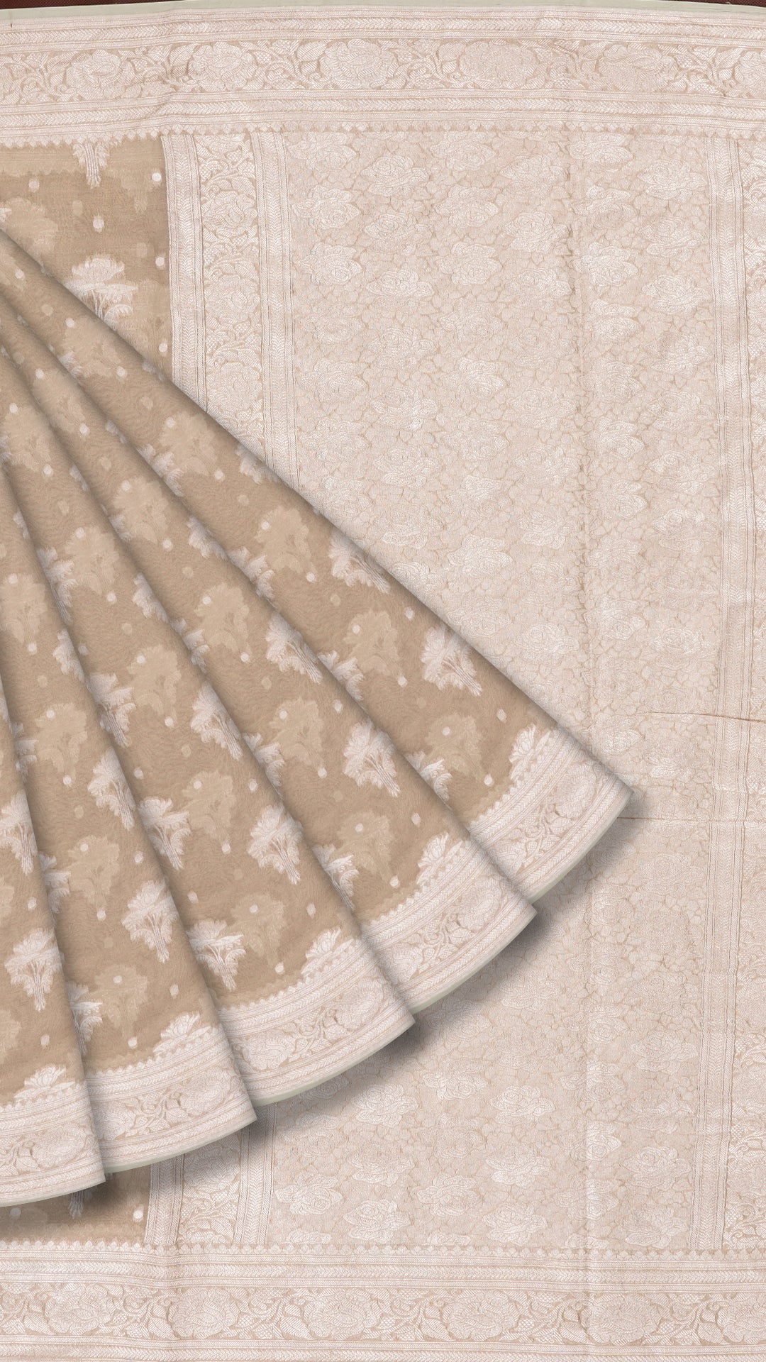 Elegant Fancy Silk Saree with All Over Silver Butta in Silver Tone