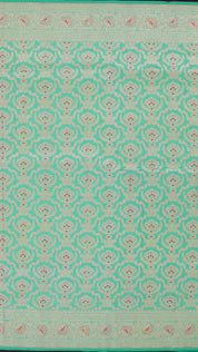 Sea Green Banaras Silk Saree with Zari Border