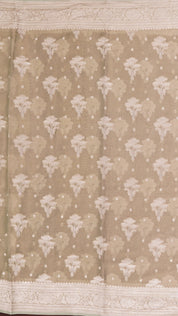 Elegant Fancy Silk Saree with All Over Silver Butta in Silver Tone