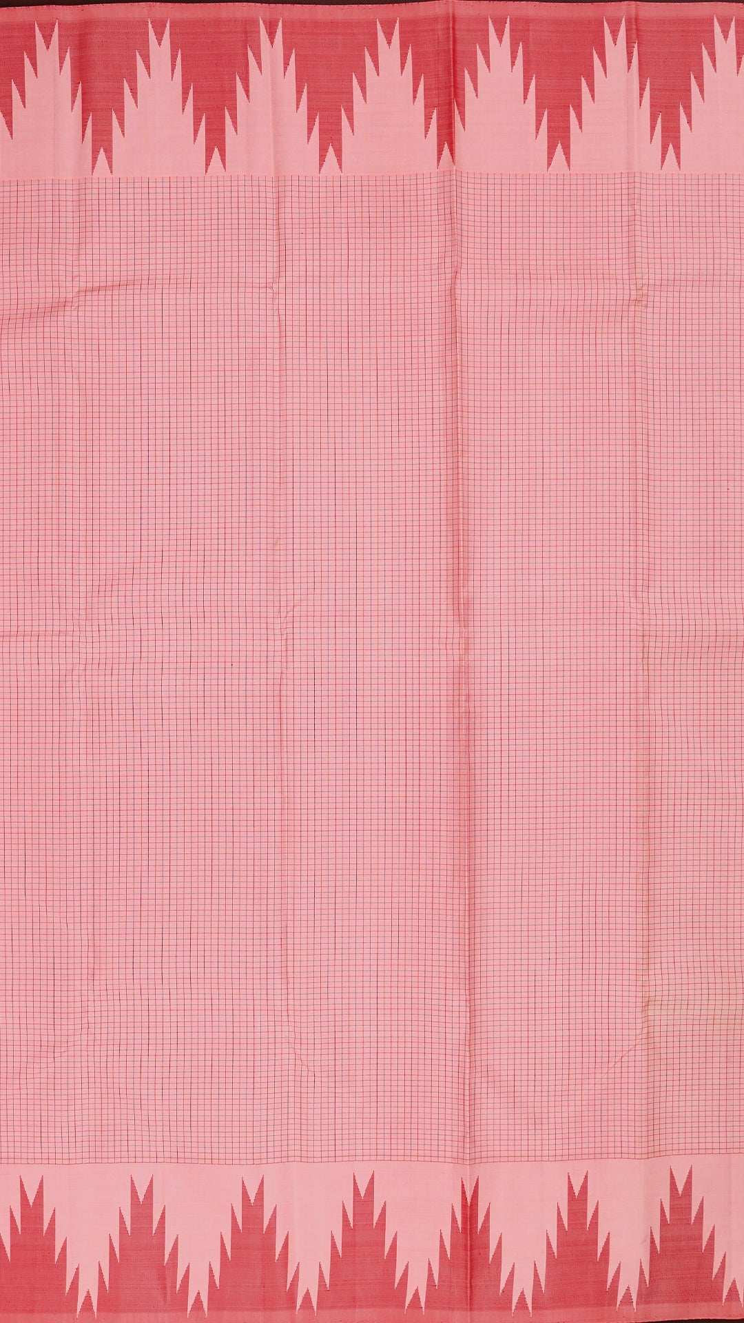 Peach Kanchipuram Saree with Temple Border