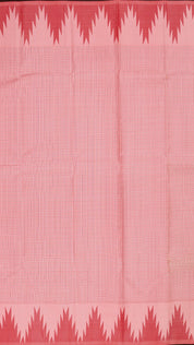 Peach Kanchipuram Saree with Temple Border