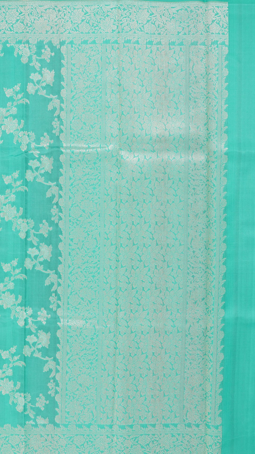 Sea Green Banaras Saree with Elegant Brocade Design