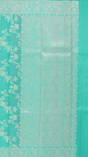 Sea Green Banaras Saree with Elegant Brocade Design