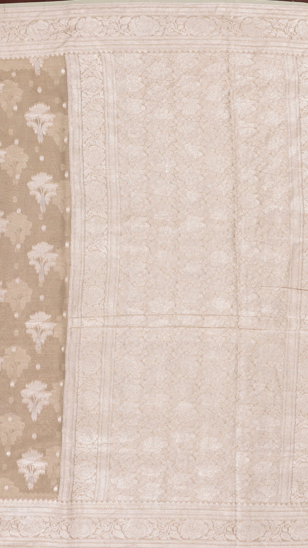 Elegant Fancy Silk Saree with All Over Silver Butta in Silver Tone