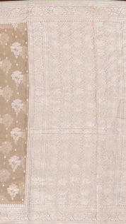 Elegant Fancy Silk Saree with All Over Silver Butta in Silver Tone