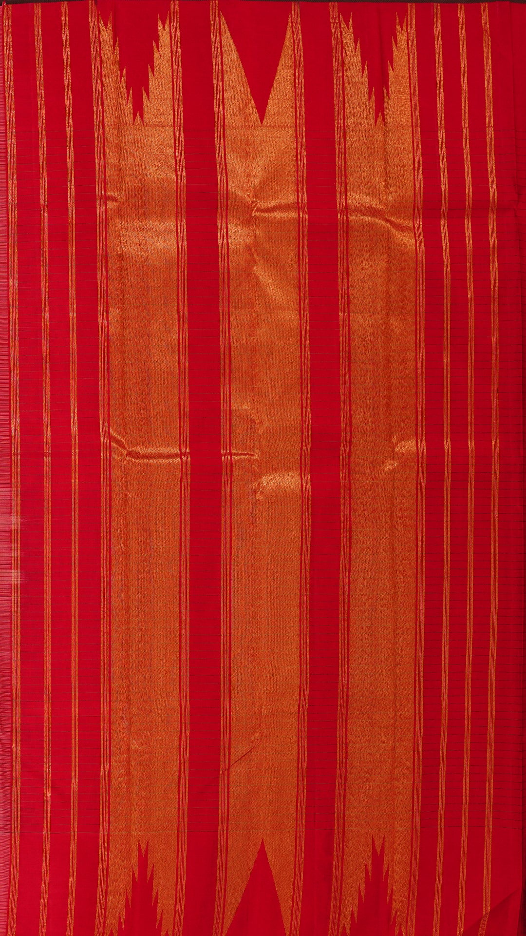 Peach Kanchipuram Saree with Temple Border