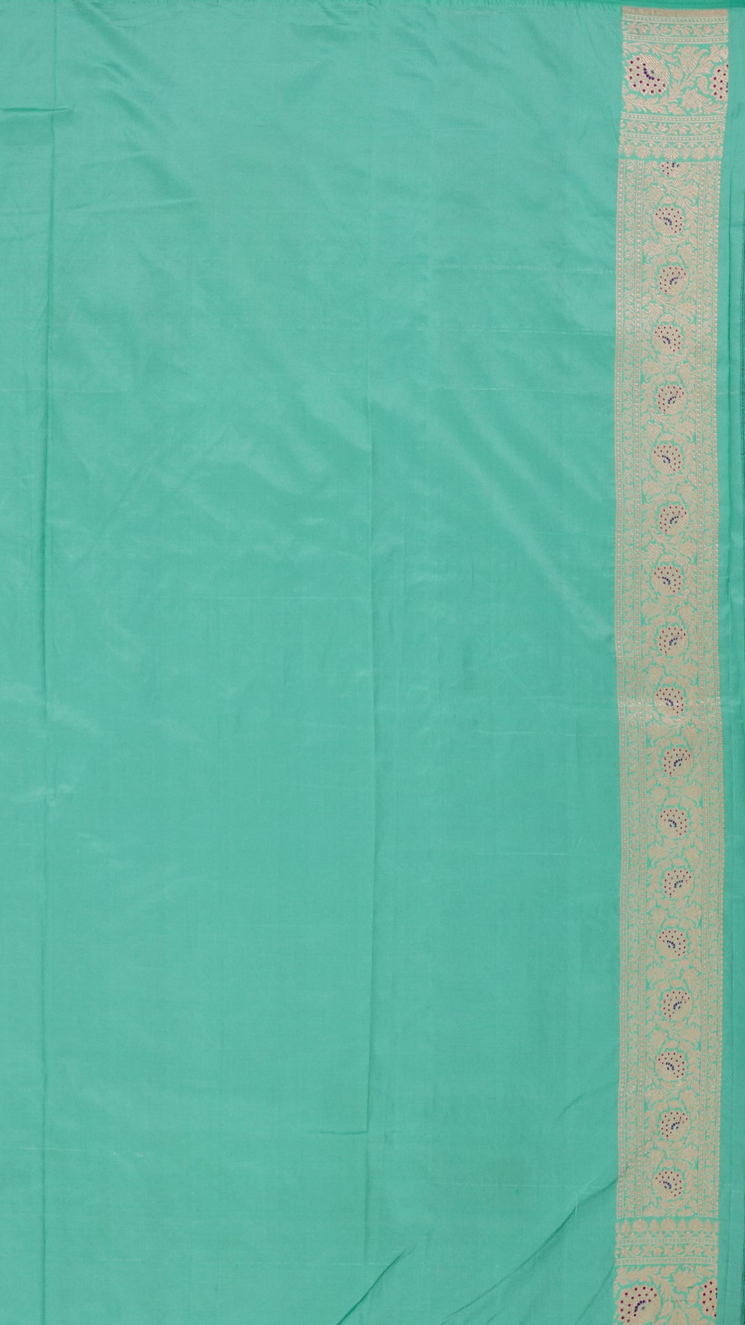 Sea Green Banaras Silk Saree with Zari Border