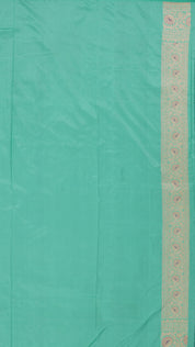 Sea Green Banaras Silk Saree with Zari Border