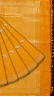 Mango Yellow Banaras Brocade Saree with Zari