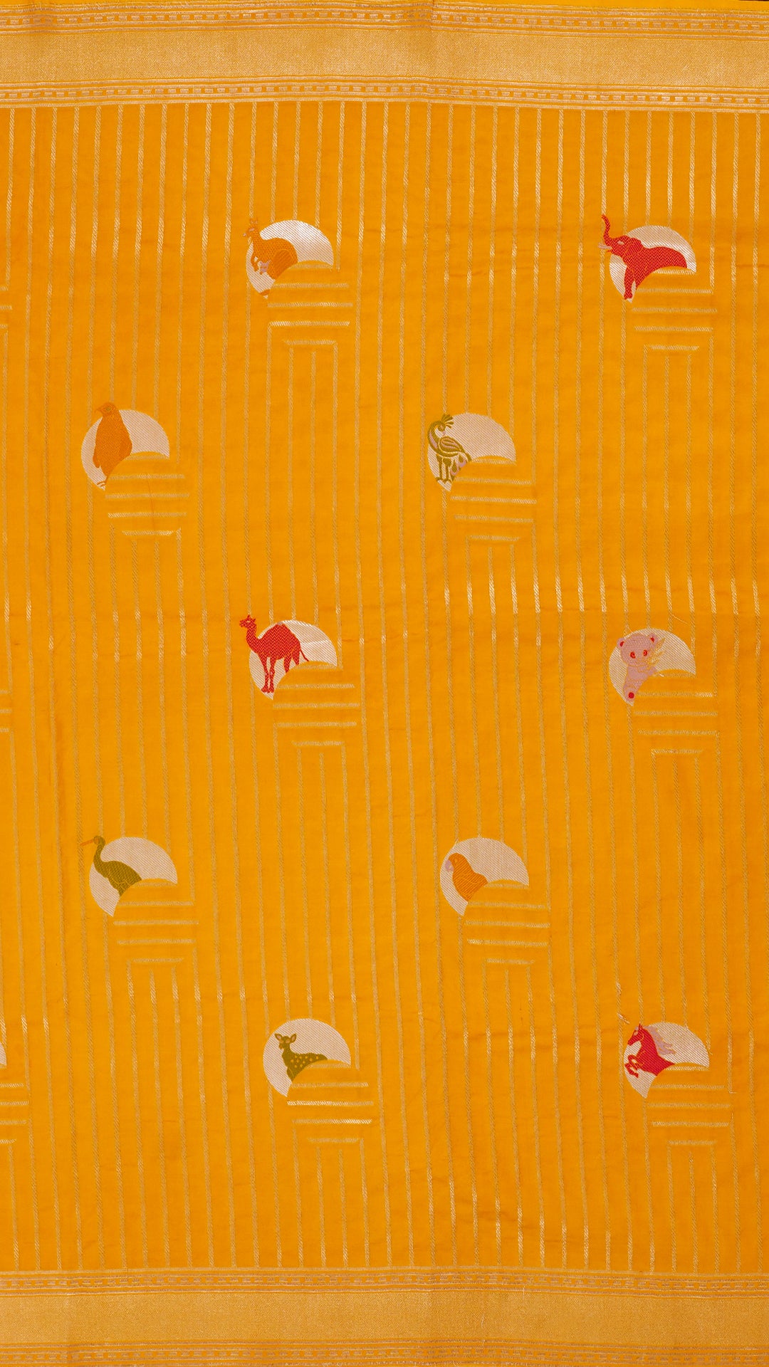 Mango Yellow Banaras Brocade Saree with Zari