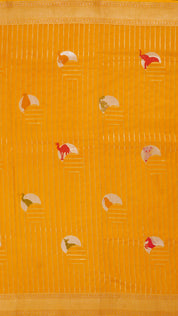 Mango Yellow Banaras Brocade Saree with Zari