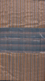 Dark Peacock Blue Banaras Silk Saree without Border