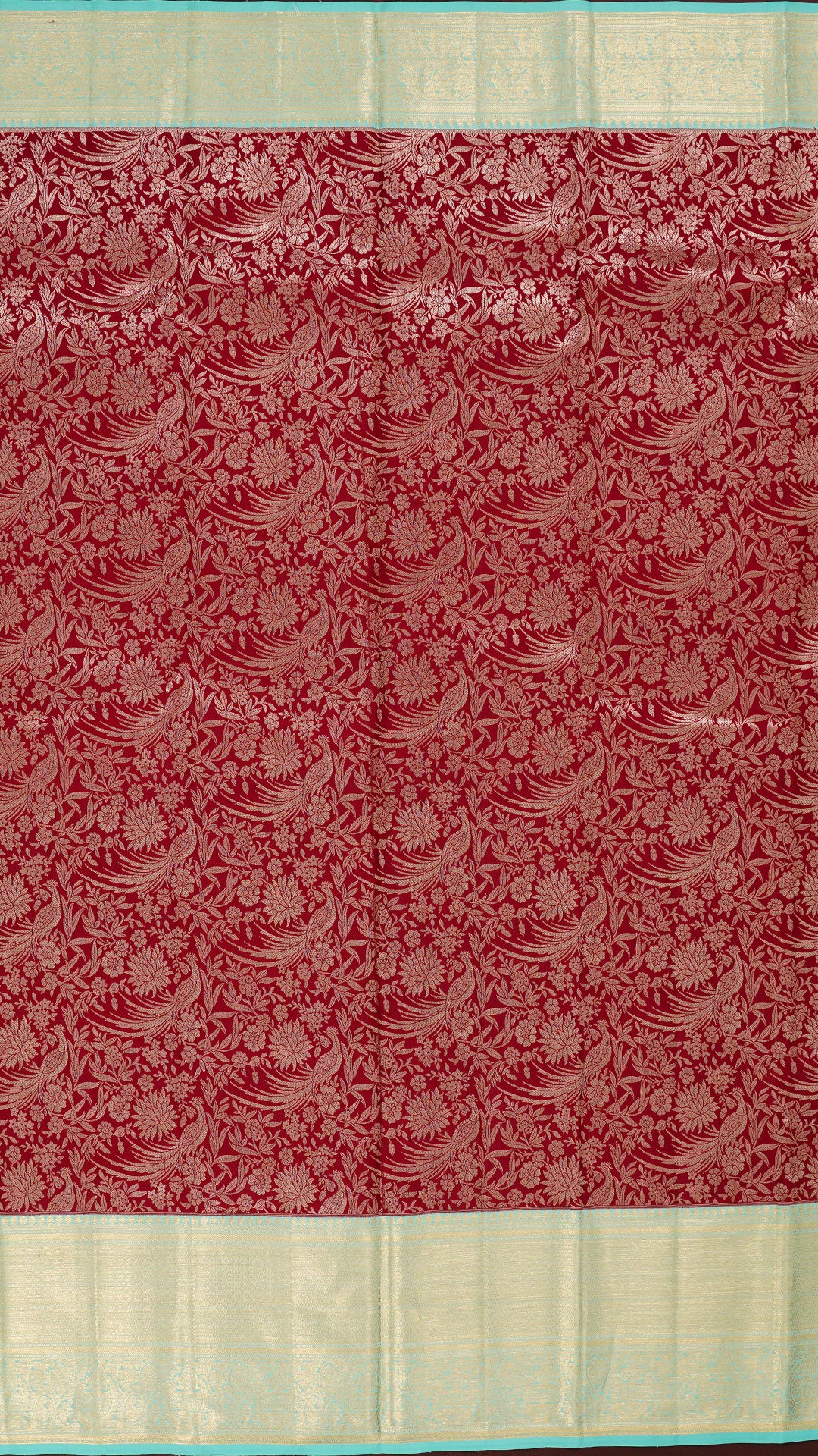 Maroon Kanchipuram Saree with Silver Zari Design