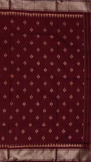 Ikkat Silk Saree with Butta Weave & Silver Border