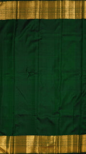 Pista Green Pattu Pavada with Gold & Silver Line Detailing