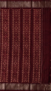 Ikkat Silk Saree with Butta Weave & Silver Border