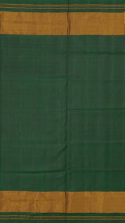 Bottle Green Patola Silk Saree with Medium Gold Zigzag Contrast Zari Border