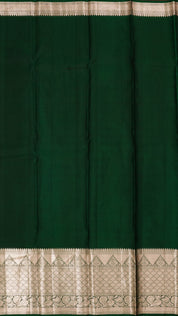 Grey Kanchipuram Saree with Bottle Green Contrast