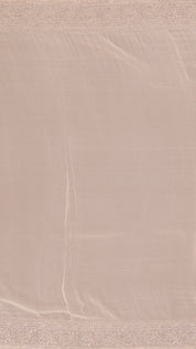 Cream Fancy Silk Saree with Silver Zari Work