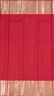 Red Kanchi Pattu Silk Saree with Large Gold Self Zari Border
