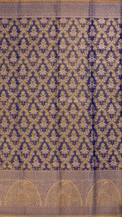 Navy Blue Kanchipuram Saree with Meenakari Border