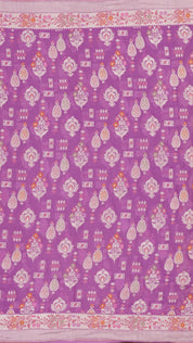 Purple Fancy Saree with Designer Silver Border & Buttas