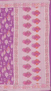 Purple Fancy Saree with Designer Silver Border & Buttas