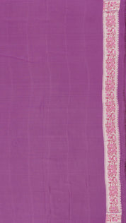 Purple Fancy Saree with Designer Silver Border & Buttas