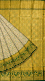Pista Green Kanchipuram Saree with Dark Green Border