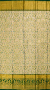 Pista Green Kanchipuram Saree with Dark Green Border