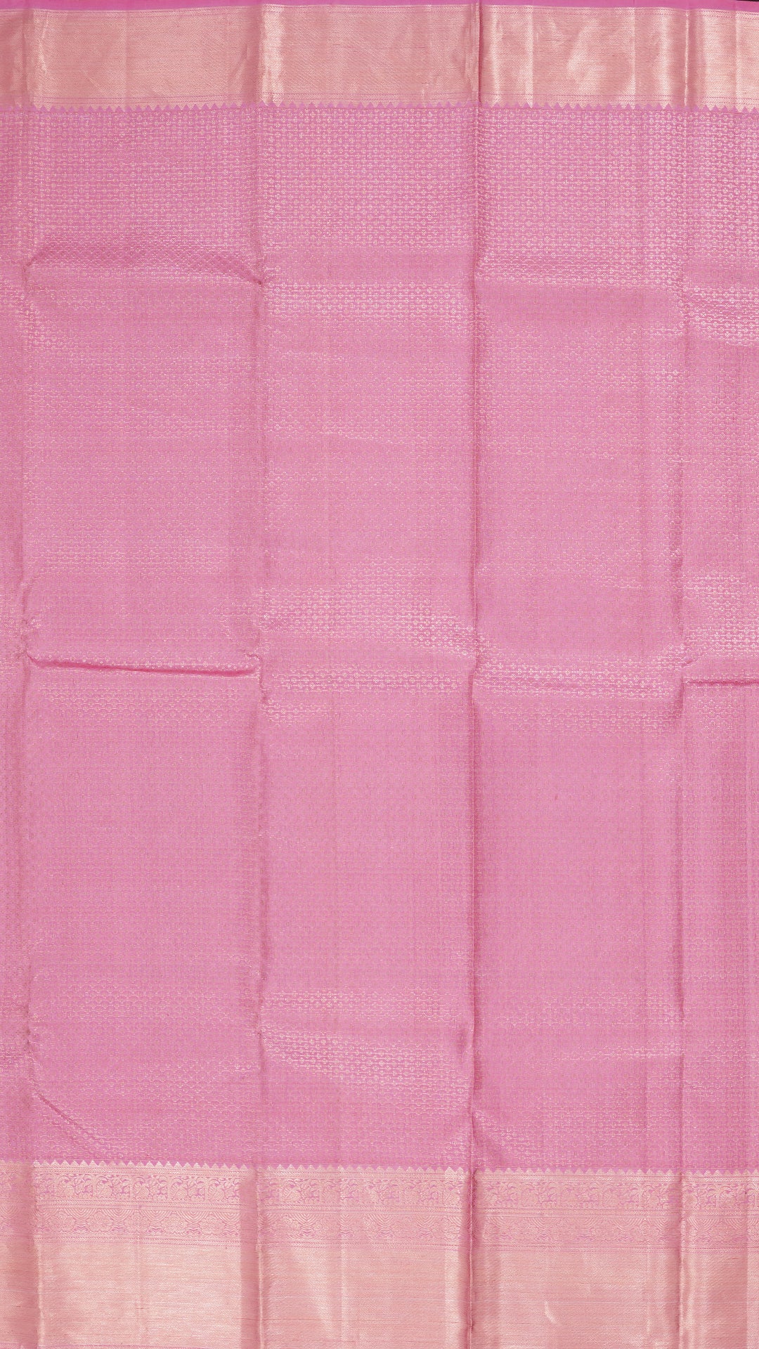 Baby Pink Kanchipuram Saree with Silver Zari Border