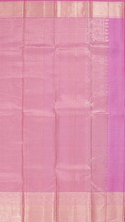 Baby Pink Kanchipuram Saree with Silver Zari Border