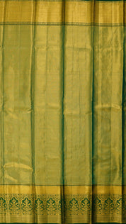 Pista Green Kanchipuram Saree with Dark Green Border