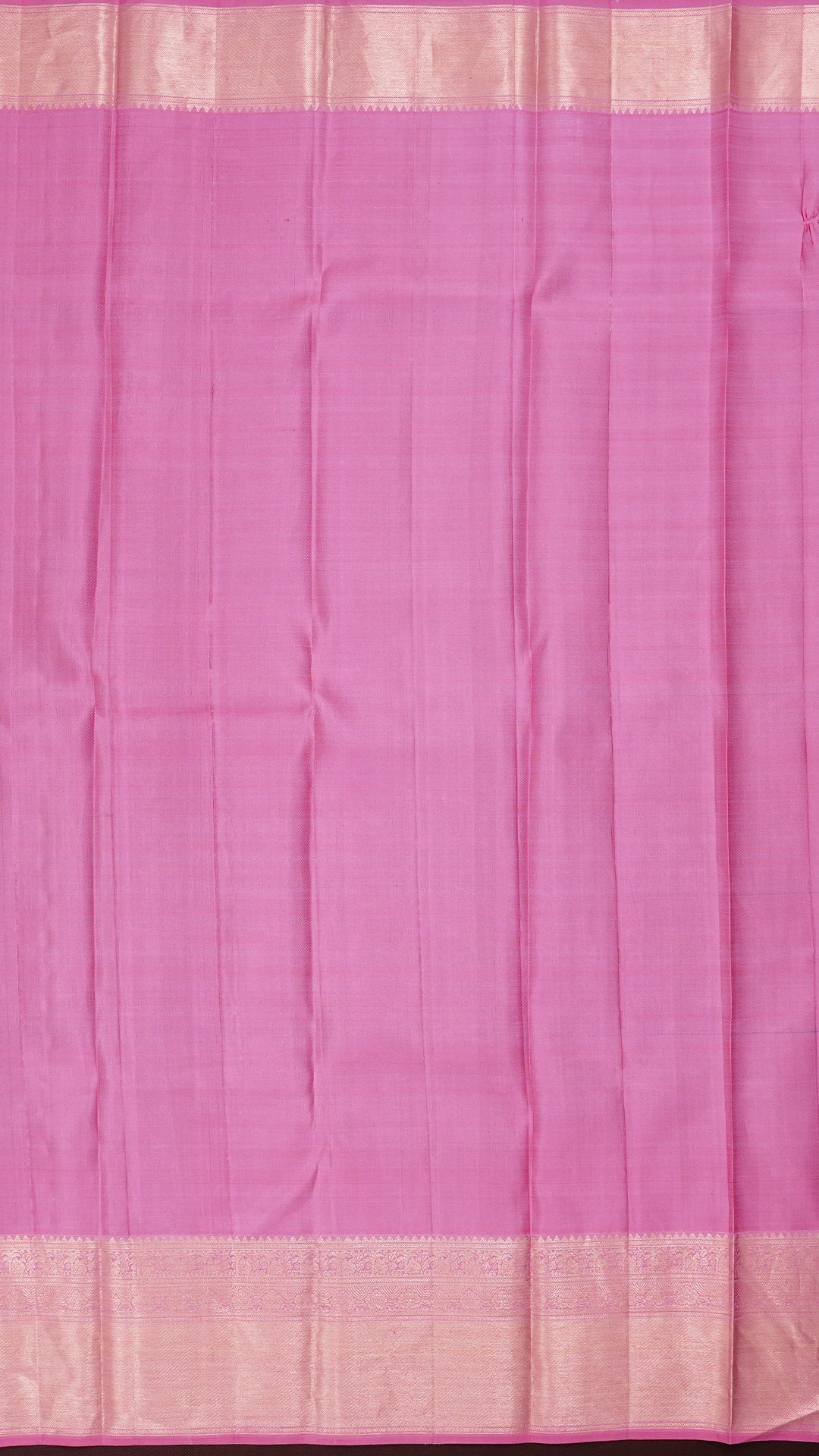 Baby Pink Kanchipuram Saree with Silver Zari Border