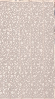 Grey Blue Fancy Saree with Trade Work and Off-White Border