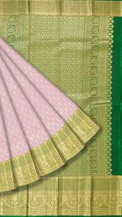 Lavender Kanchipuram Saree with Silver Zari Weave