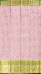 Lavender Kanchipuram Saree with Silver Zari Weave