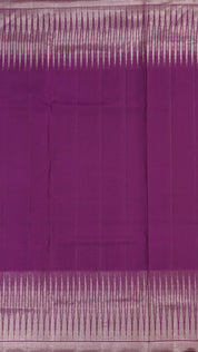 Magenta Designer Kanchi Pattu Silk Saree with Large Silver Self Zari Border