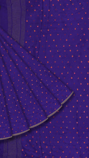 Violet Georgette Silk Saree with Small Gold Self Zari Border & Allover Buttas