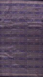 Navy Blue Banaras Saree with Horizontal Pattern
