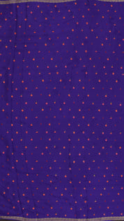 Violet Georgette Silk Saree with Small Gold Self Zari Border & Allover Buttas