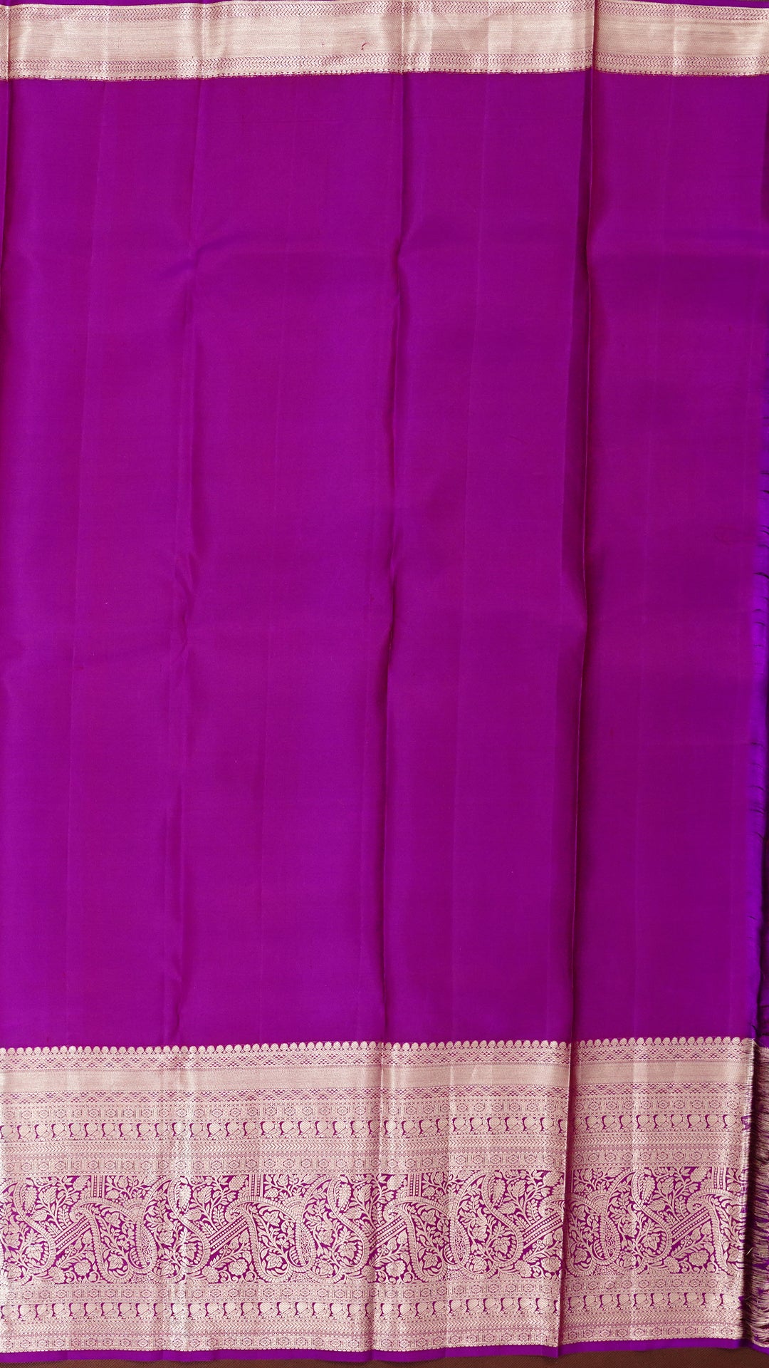 Olive Green Kanchipuram Saree with Silver Zari