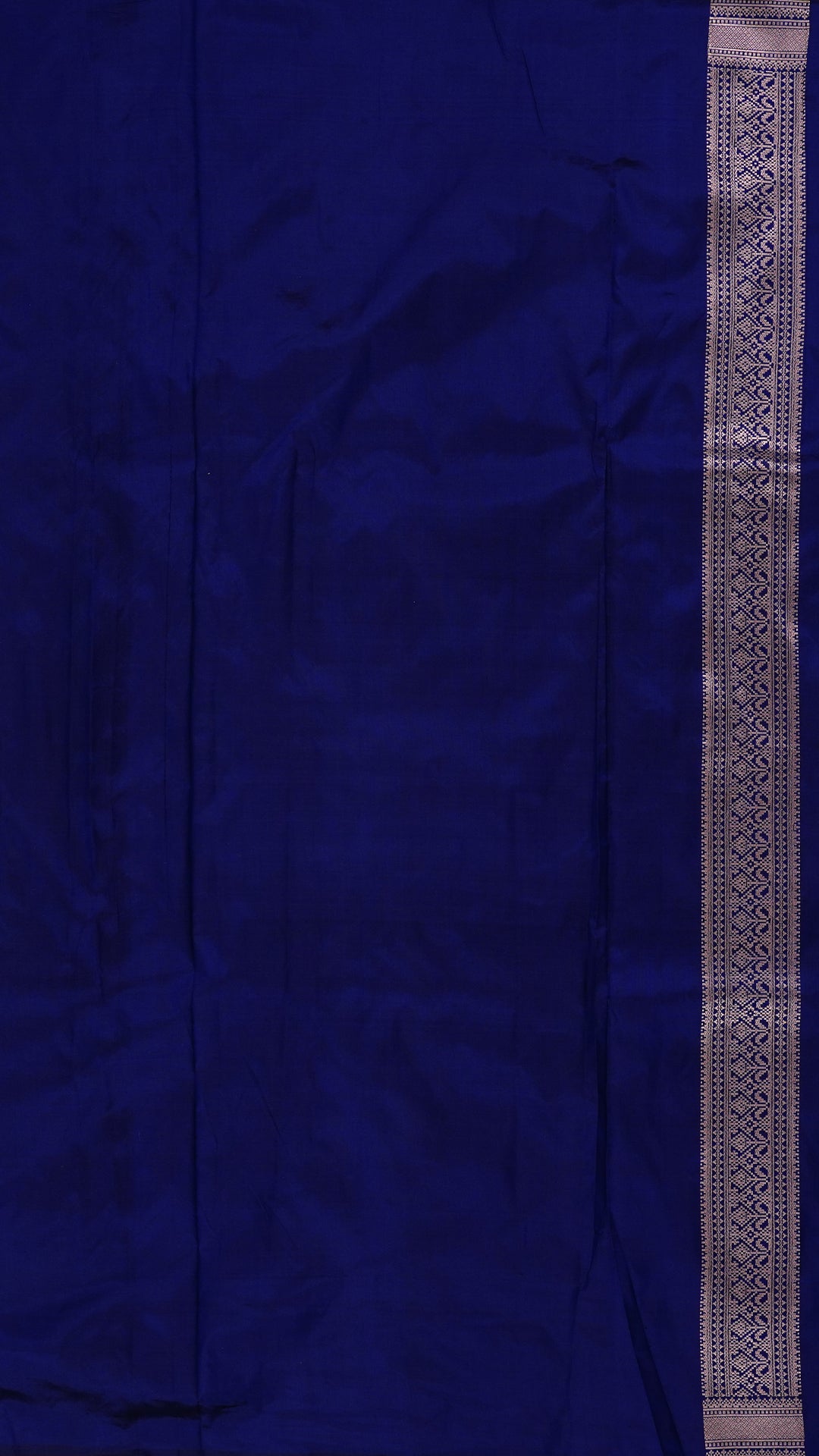 Navy Blue Banaras Saree with Horizontal Pattern